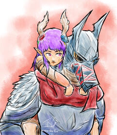 Fan Illustration: Dan Jones and Dragons characters, Feyli and Coil Fan Illustration: Dan Jones and Dragons characters, Feyli and Coil