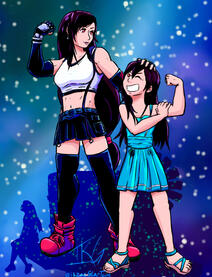 Fan Illustration: Tifa Tifa Lockheart from Final Fantasy VII and her youngerself