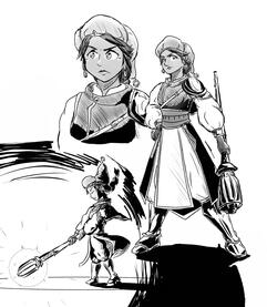 Original Character: Cleric Black and white render of a cleric of light. Inspired by Kingdom Hearts