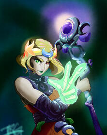 Fan Illustration: Mel from Hades 2 Melinoe from Hades 2 carrying her staff and casting a spell